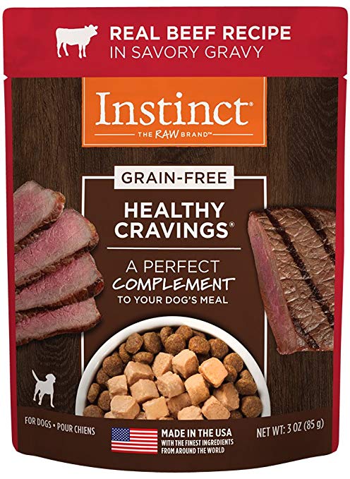 Instinct Healthy Cravings Grain-Free Real Beef Recipe Wet Dog Food Topper Pouch, 3-oz (Size: 3-oz)