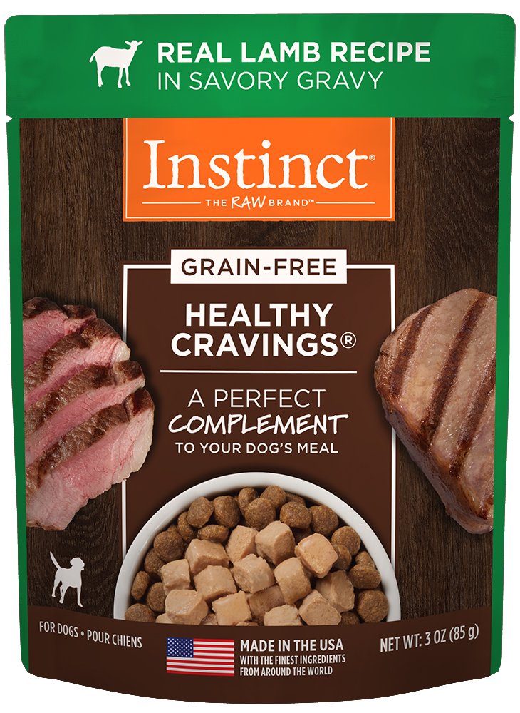 Instinct Healthy Cravings Grain-Free Real Lamb Recipe Wet Dog Food Topper Pouch, 3-oz (Size: 3-oz)