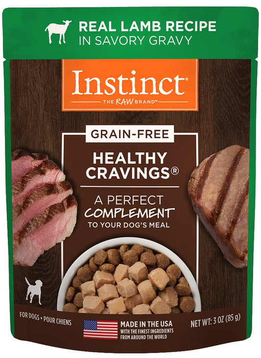 Instinct Healthy Cravings Grain-Free Real Lamb Recipe Wet Dog Food Topper Pouch, 3-oz (Size: 3-oz)