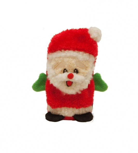 Outward Hound Holiday Invincibles Mini Dog Chew Toy, Santa