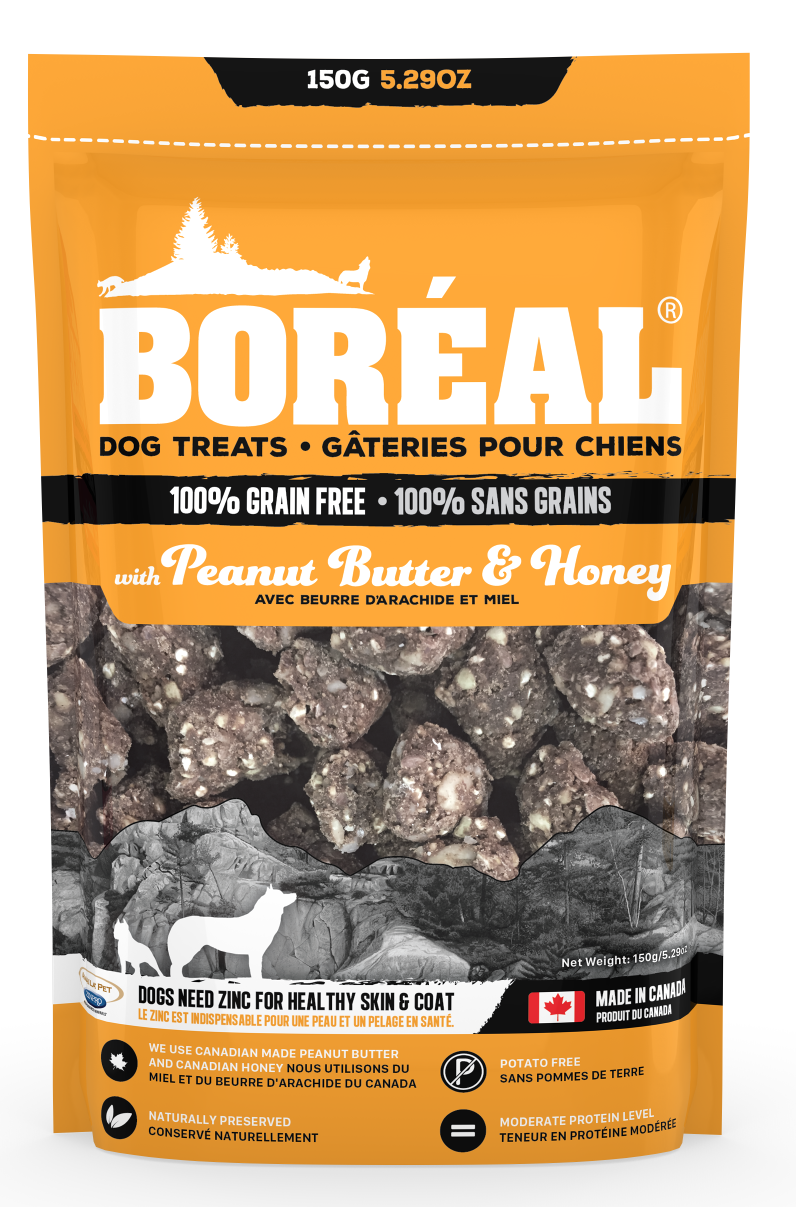 Boreal Grain-Free Peanut Butter And Honey Dog Treats, 150-gram (Size: 150-gram)