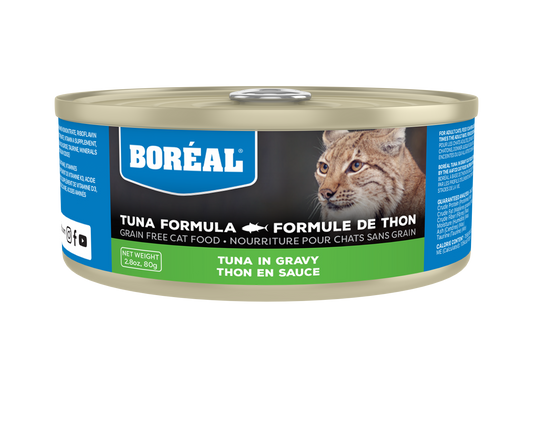 Boreal Red Tuna With Gravy Grain-Free Canned Cat Food, 80-gram (Size: 80-gram)