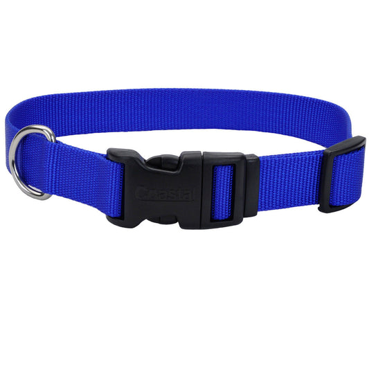 Coastal Adjustable Nylon Collar with Tuff Buckle for Dogs, Blue, 1-in Nylon x 14-in-20-in Neck Girth (Size: 1-in Nylon x 14-in-20-in Neck Girth)