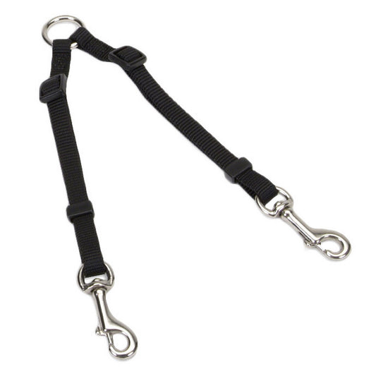 Coastal Two Dog Adjustable Nylon Coupler, Black, 3/8-in x 18-24-in (Size: 3/8-in x 18-24-in)