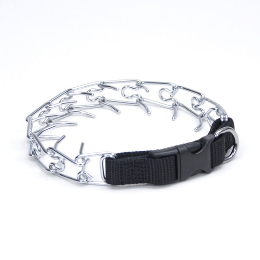 Coastal Titan Easy-On Prong with Buckle Training Dog Collar, Black, 14-in (Size: 14-in)