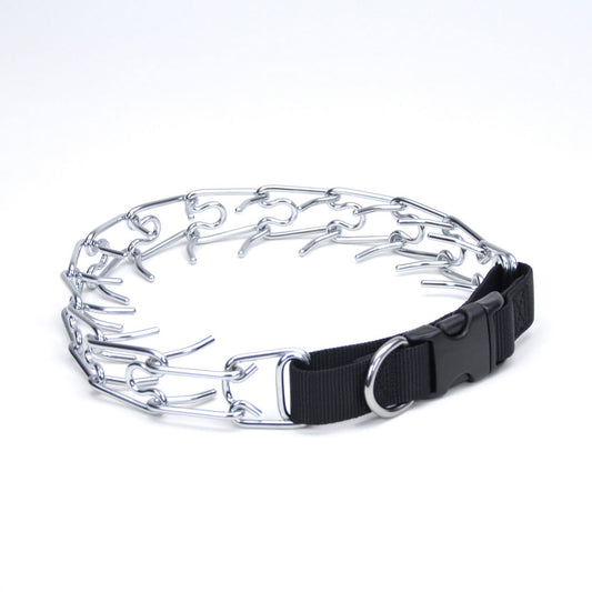 Coastal Titan Easy-On Prong with Buckle Training Dog Collar, Black, 20-in (Size: 20-in)