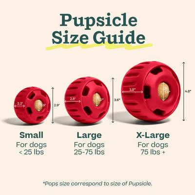 Woof Pupsicle Holiday Treat Dispensing Dog Toy | Red | Large