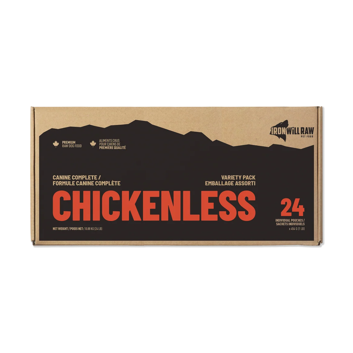 Iron Will Raw Canine Complete Chickenless Variety Pack Frozen Raw Dog Food 24-lb