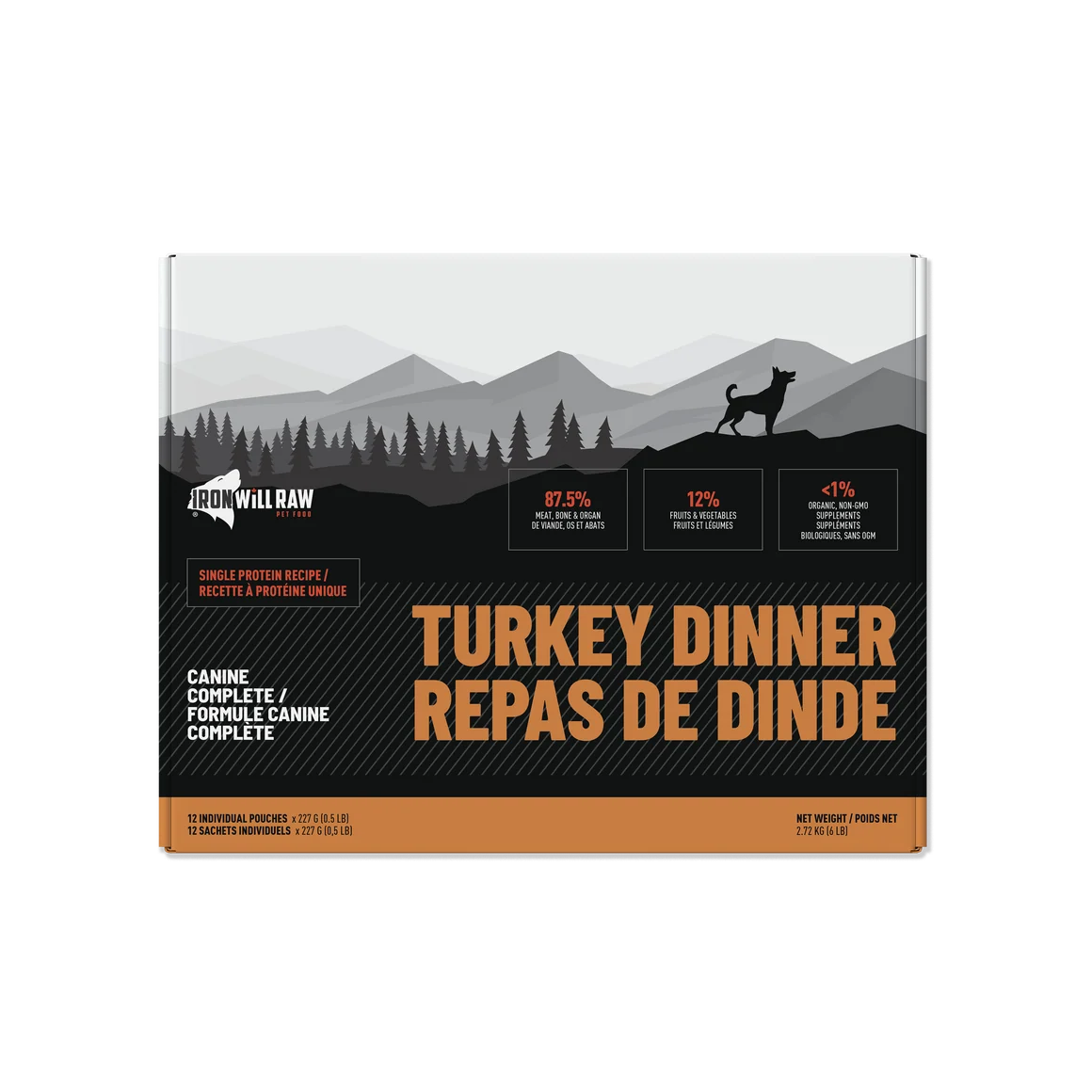 Iron Will Raw Canine Complete Turkey Single Protein Frozen Raw Dog Food 6-lb Courtice Ontario