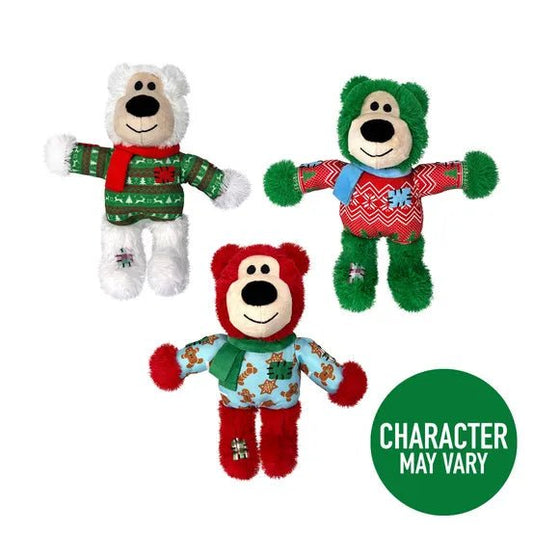 KONG 2024 Holiday Wild Knots Bear M/L Assorted Dog Toy