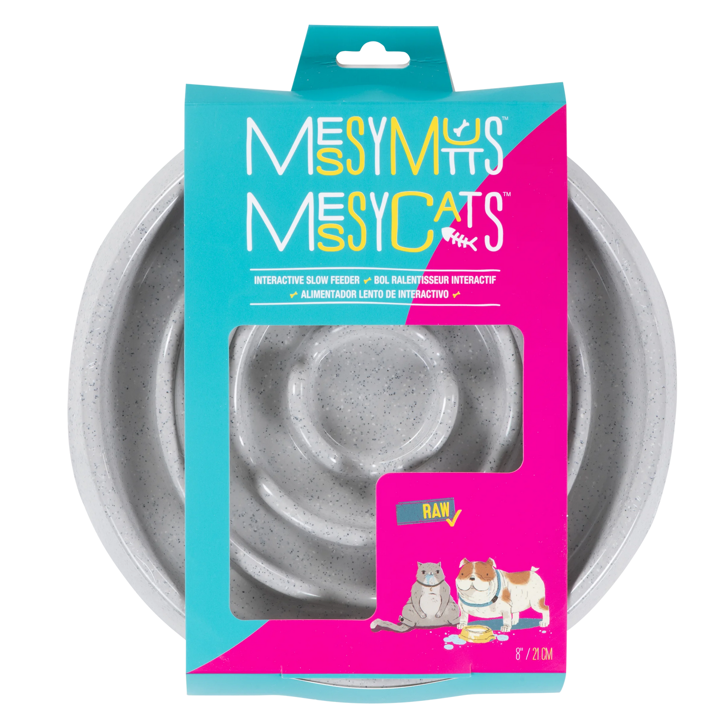 Messy Mutts Interactive Slow Feeder, 1.75 Cup, Speckled Light Grey
