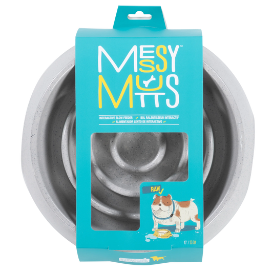 Messy Mutts Interactive Slow Feeder, 3 Cup, Speckled Light Grey