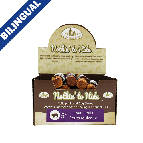 Nothin' to Hide™-  Bacon Roll 5" Premium Dog Chew - Bulk