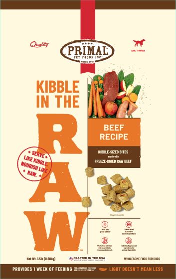Primal Kibble in the Raw Beef Recipe Dry Dog Food 1.5-lb bag