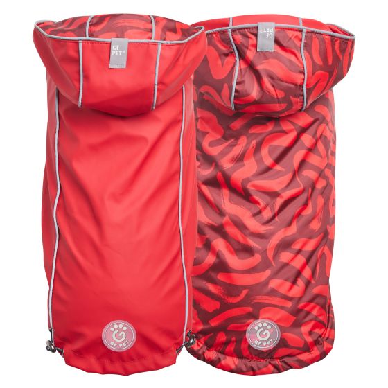 GF Pet Reversible Dog Raincoat, Red, XS