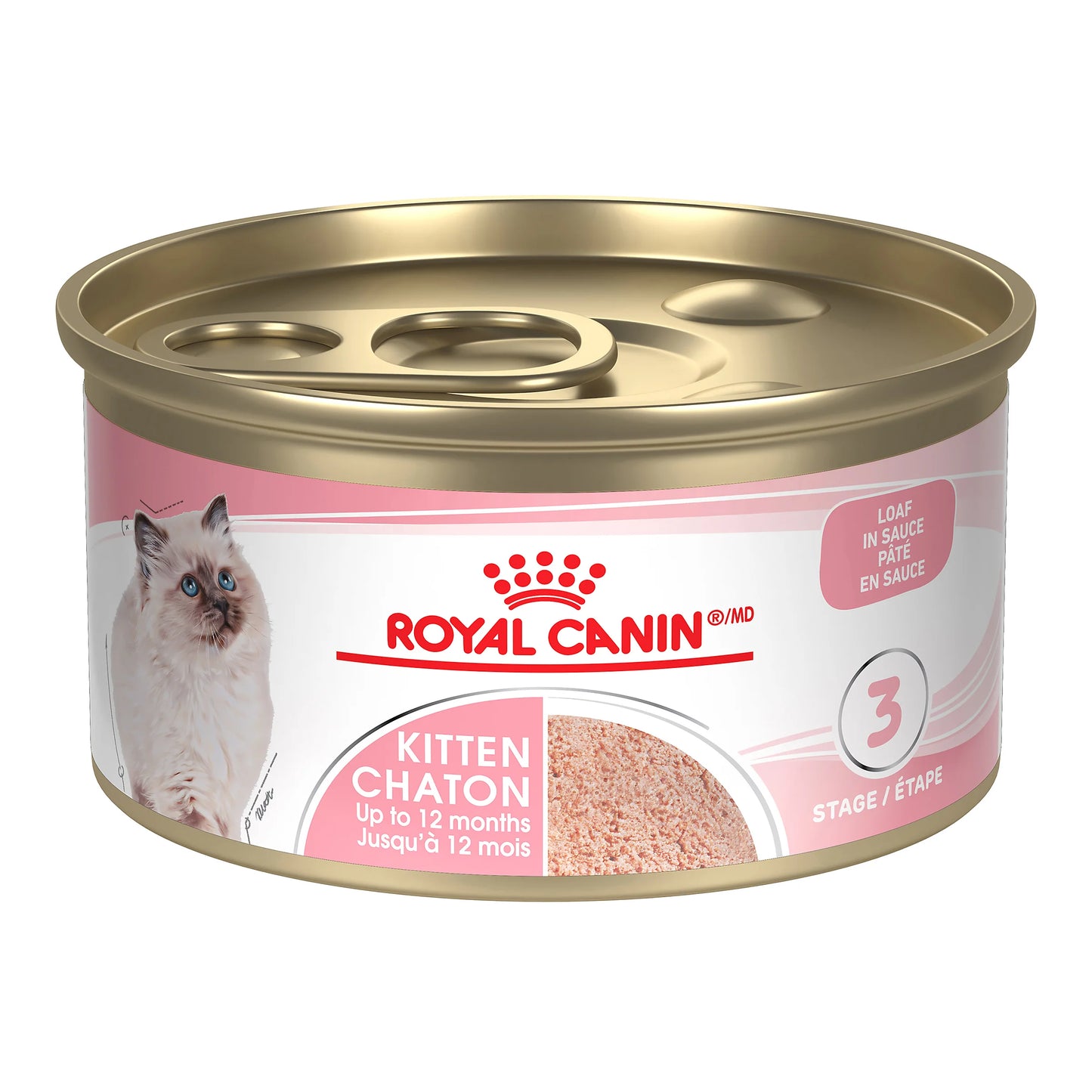 Royal Canin Feline Health Nutrition Kitten Loaf in Sauce Canned Cat Food, 3-oz