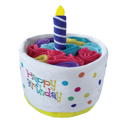 foufouBRANDS fouFIT Hide 'n Seek Birthday Cake Snuffle Unisex 5" Dog Toy