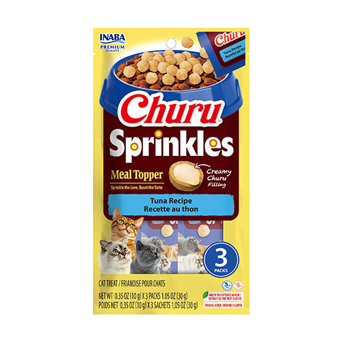 INABA Churu Sprinkles Tuna Recipe Meal Topper for Cats 1.05-oz pack of 3 tubes