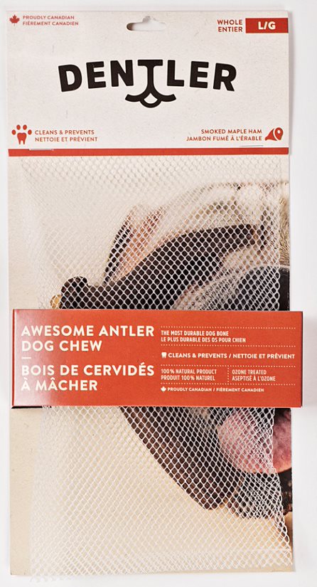 Jawgler Antler Dog Chew, Whole Smoked Ham, Large