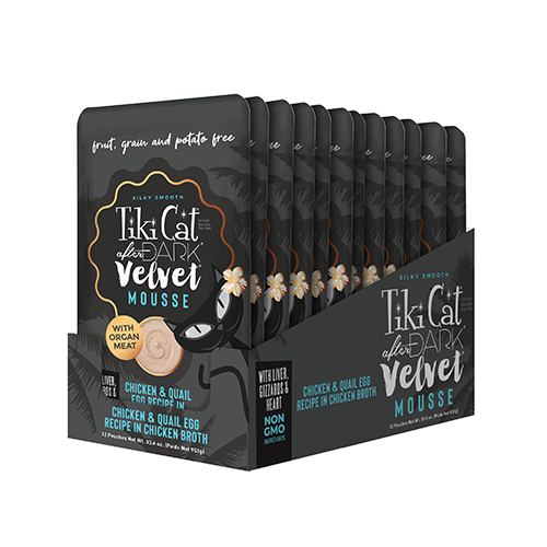 Tiki Cat® After Dark® Velvet Mousse™ Chicken & Quail Egg Recipe in Chicken Broth Wet Cat Food 2.8oz