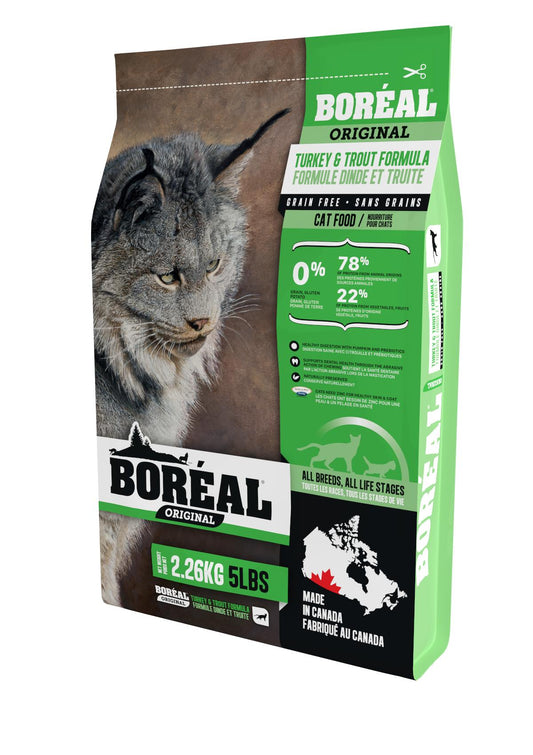 Boreal Original, All Breeds, Turkey and Trout Formula Dry Cat Food, 2.26kg