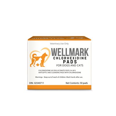 Wellmark Chlorhexidine Pads for Dogs & Cats 50 Count